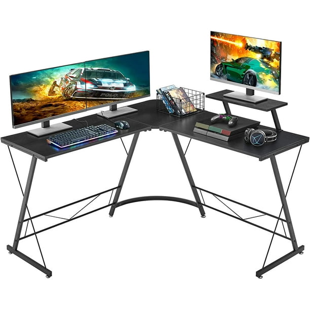 ThinkMax L Shape Computer Desk with Removable Monitor Stand, Painted