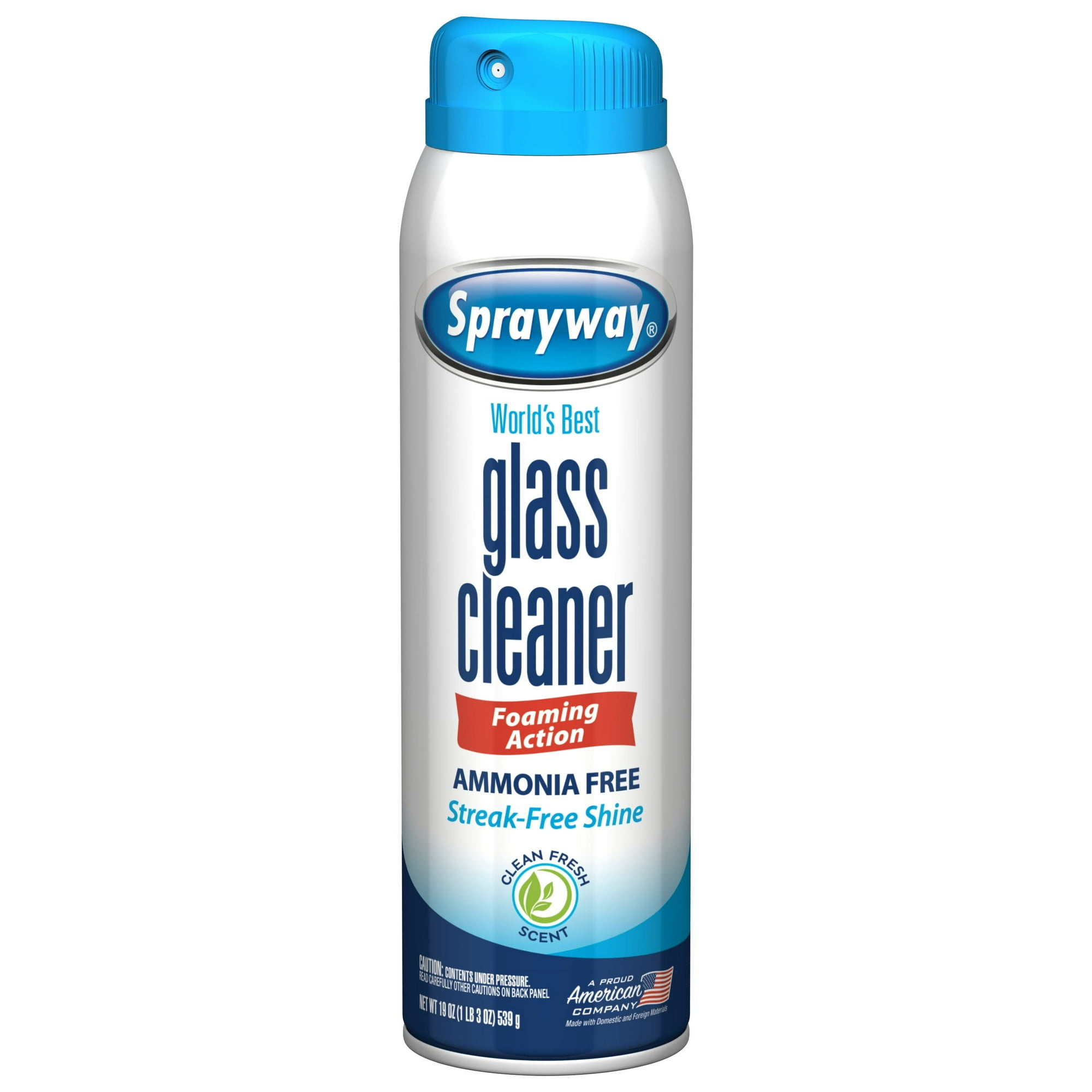 Sprayway Glass Cleaner, 19 fl oz, Ammonia-Free, Streak-Free Foaming Action, Twist & Lock Cap