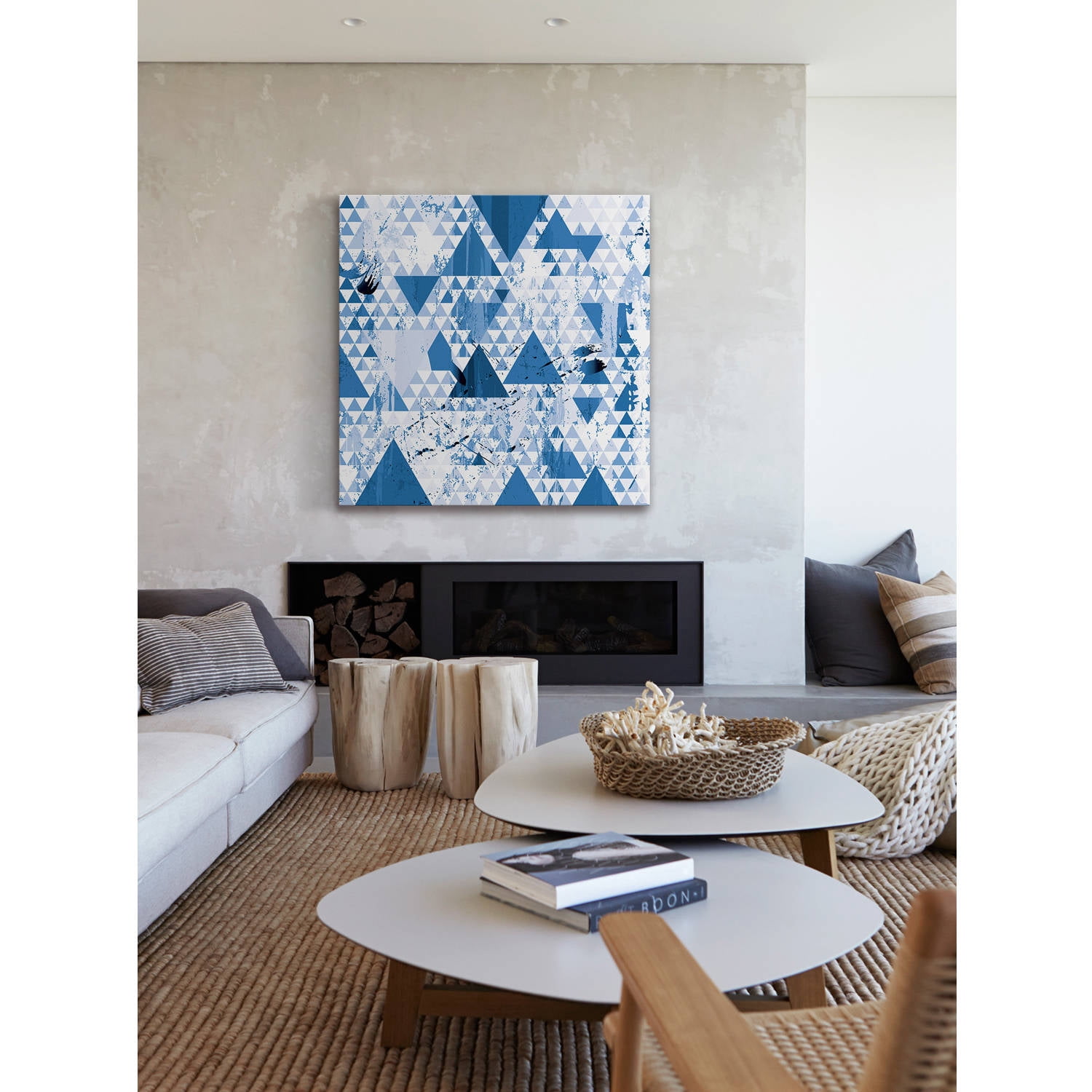 "Blue Diamonds" Painting Print on Wrapped Canvas