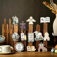 thumbnail image 5 of Easter Wooden Craft Decorations 36-Pack Multi-Design Hanging Ornaments Lamb Rabbit Cross Wreath Book Lily Church Angel Labels With "He Is Risen" "Do Not Forget" Messages For Home, 5 of 6