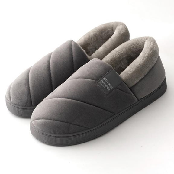 TIMIFIS Men's Women's Winter Warm Slippers with Fuzzy Plush Lining Slip on House Shoes with Indoor Outdoor Anti-Skid Rubber Sole Merry Christmas