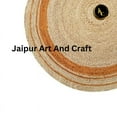 thumbnail image 5 of Jaipur Art And Craft Handmade Indian Jute Rug Round Beige Area Carpet Decorative Rug Striped Pattern (2x2 Sq Ft), 5 of 6