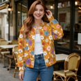 thumbnail image 2 of DISNIMO Floral Printed Sweatshirts for Women Zip Up Jackets Long Sleeve Outwear Fall Winter Outfits, XL, 2 of 7