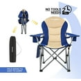 thumbnail image 2 of KingCamp Oversized Heavy-Duty Folding Camping Chair - Extra Wide Design, Padded Seat & Lumbar Support, Ideal for Adults, Support 353LBS, Fishing, Picnic & Travel (Navy), 2 of 7