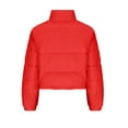 thumbnail image 5 of ZQUUVOU Women's Winter Croppped Puffer Jacket Solid Color Short Padded Coat Zipper Casual Jacket Warm Fashion Outerwear Red, 5 of 7