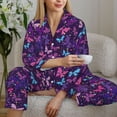 thumbnail image 6 of Sikiie Bright Purple Butterflies Pajamas for Women Set, Womens Pajama Sets, Lounge Sets for Women, 2pjs for Women-X-Large, 6 of 7