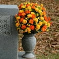 Grave Flowers Full Bouquet Sunset Orange Garden Mums Bouquet for