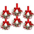 thumbnail image 1 of Christmas Wreath for Kitchen Cabinet, Farmhouse Decor (A-6pcs, 6 inch), 1 of 7