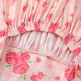 thumbnail image 5 of HILEELANG Toddler Girl Summer Dress Floral Ruffled Sleeve Backless Tie Back Crew Neck Sundress 4T, 5 of 7
