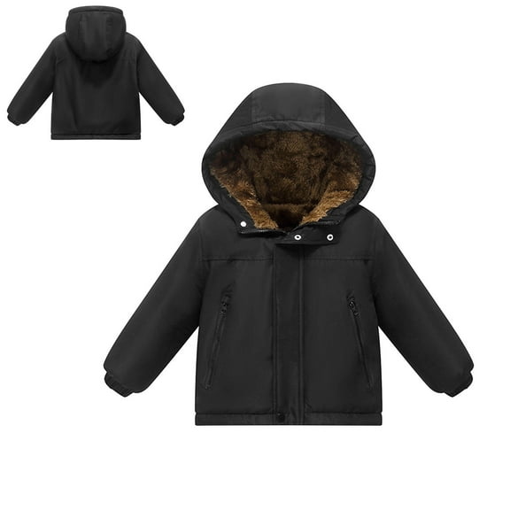 Toddler Winter Coats with Hooded Puffer Jacket Kids Boys Jacket Zipper Long Sleeve Waterproof Kids Lightweight Jacket Girls Winter Coats Size 3-4 Years