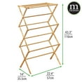 thumbnail image 3 of mDesign Bamboo Clothes Drying Rack, Foldable Wooden Laundry Drying Rack, Natural, 3 of 8