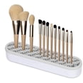thumbnail image 1 of Caja de almacenamiento de escritorio con rejilla de secado al aire, soporte de silicona para brochas de maquillaje de grado alimenticio no tóxico, soporte de almacenamiento portátil y compacto para, 1 of 5