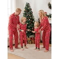 thumbnail image 3 of Family Pajamas Matching Set, Long Sleeve Shirt with Pants Plaid Sleepwear Loungewear, 3 of 9