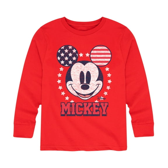 Disney - Americana - Mickey USA Ears - Toddler And Youth Long Sleeve Graphic T-Shirt