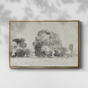 Vintage Landscape-MXIII By Wexford Home Framed in Gold Wood Gallery Wrapped Canvas 27 in. x 41 in.