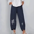 thumbnail image 1 of Lilgiuy Women Fashion Casual Printing Pocket Fold Loose Full Length Pants for Office Work Business, 1 of 4