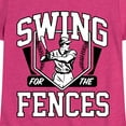 thumbnail image 3 of Instant Message - Swing For The Fences - Girls Fitted Short Sleeve Tee, 3 of 6