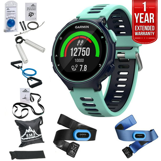 Stralend kleurstof Ziekte Garmin Forerunner 735XT GPS Running Watch Tri-Bundle - Midnight Blue  (010-01614-04) + 7 Pieces Fitness Kit + 1 Year Extended Warranty -  Walmart.com