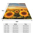 thumbnail image 3 of Fotbe Beautiful Golden Sunflower Field Manta de Franela Acolchonada con Estampado, Súper Suave y Esponjosa, Extra Grande para Sofá, Cama, Uso Todo el Año-50"x40", 3 of 7