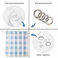 thumbnail image 5 of Blue Checkered Shower Curtain, Waterproof Shower Curtains for Bathroom, Blue White Buffalo Plaid Washable Fabric Cloth Bathroom Curtain Set Bathtub Decor with Hook 66''x72'', 5 of 9