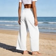thumbnail image 7 of Wide Leg Pants for Women Loose Yoga Pants with Pockets Silk-crepe/Regular/Tall Stretch Casual Lounge Pants Summer Beach Vacation Clothes, 7 of 7