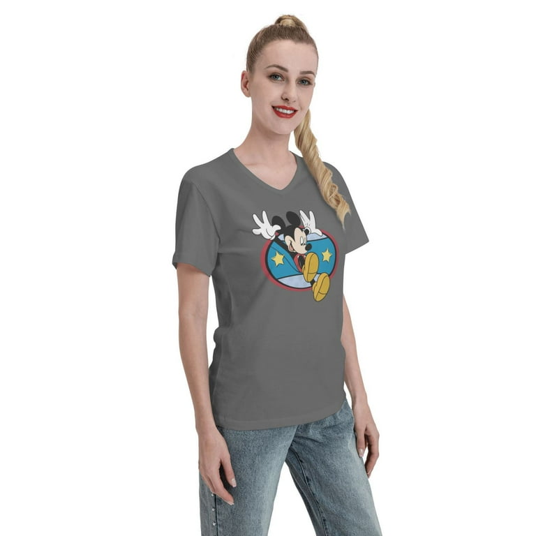 Mickey mouse v neck t shirt hot sale