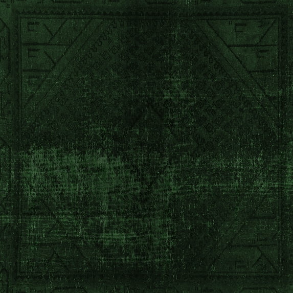 Ahgly Company Indoor Square Abstract Emerald Green Modern Area Rugs, 5' Square