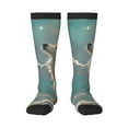 thumbnail image 1 of Fotbe Starry Sky Cloud Fox Calcetas Divertidas Estampadas para Hombre y Mujer, Calcetas de Algodón hasta la Rodilla para Caminar, Correr, Enfermería y Embarazo, 1 of 6