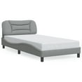 thumbnail image 1 of vidaXL Bed Frame with LED Lights Light Grey 100x190 cm Fabric, 1 of 5