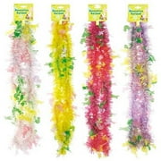 FLOMO 1878112 9 ft. Easter Tinsel Garland with Die Cut Decorations, Assorted Color - Case of 72