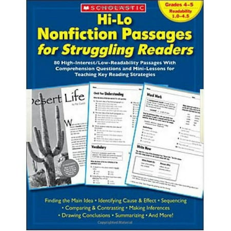 Scholastic Hi-Lo Nonfiction Passages for Struggling Readers, Grades 4 to 5