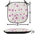 thumbnail image 4 of Flower Chair Seating Cushion Set of 4, Peony in Vintage Style Girly Curly Stems Happy Times Engagement Theme, Seat Pads for Office with Anti-slip Backing, 16"x16", Pink Reseda Green, by Ambesonne, 4 of 7