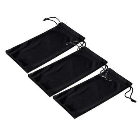 Emblem Eyewear - Black Microfiber Pouch Bag Soft Cleaning Case Sunglasses Eyeglasses Glasses