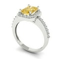 thumbnail image 2 of Solitaire with Accents Engagement Ring for Women - 1.92ct Yellow Moissanite in 18K White Gold Promise Ring, 2 of 6