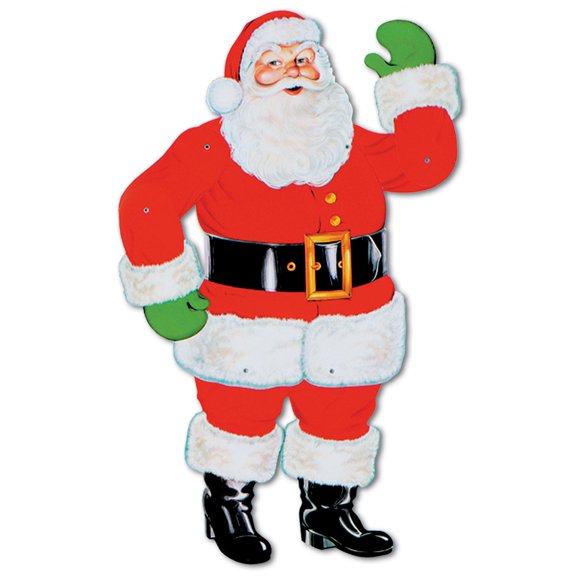 Beistle Club Pack of 12 Jointed Waving Santa Claus Christmas Decorations 29"