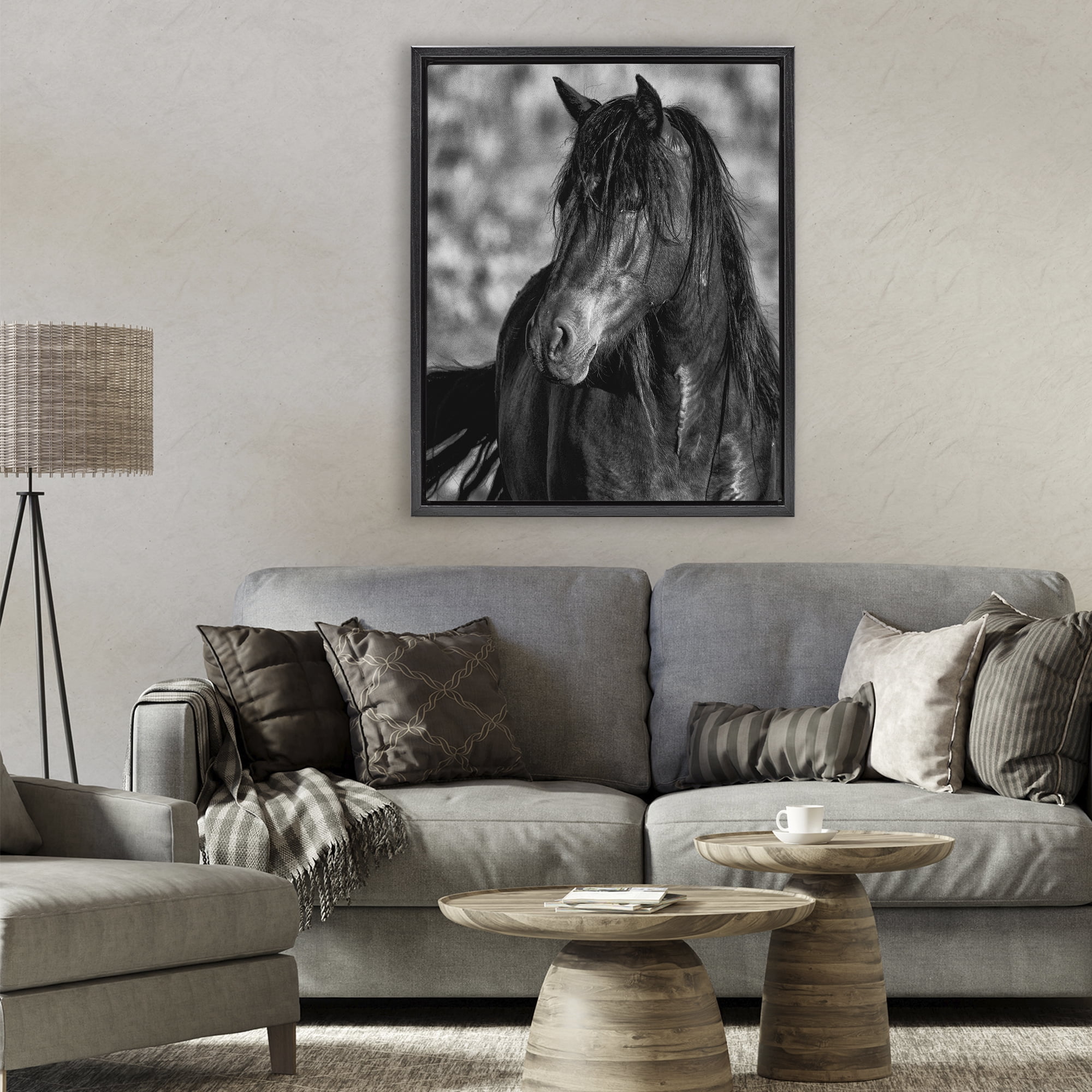 Stupell Industries Beauty In Black Black Framed Floater Canvas Wall Art, design by Tim West