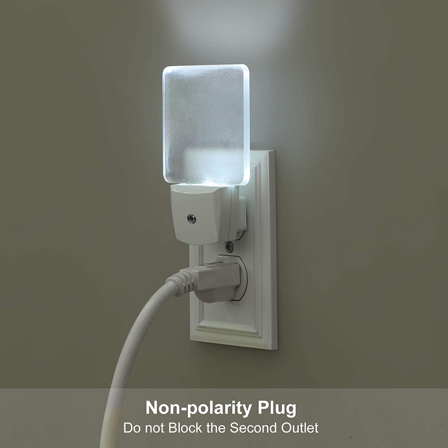 RGHJAR-Night Lights Plug into Wall, Plug in LED Night Lights with Dusk to Dawn Sensor, Cool White Nightlight for Bathroom, Hallway, Kitchen, Frosted Acrylic Shade, 4 Pack