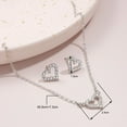 thumbnail image 5 of Naierhg 1 Set Women Necklace Earrings Set Heart Pendant Rhinestone Adjustable Length Ear Studs Alloy Prom Party Necklace Stud Earrings Bride Wedding Jewelry Set, 5 of 7