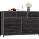 thumbnail image 2 of 10-cajón negra cómoda & mesa de TV entertainment center: fabric almacenamiento cómoda con steel frame y wood top para dormitorio, hallway, nursery, y closets, 2 of 5