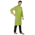 thumbnail image 2 of Atasi Indian Solid Kurta Pajama Set For MensÂ&nbsp;Mandarin Collar Casual Long-Wear Kurta, 2 of 7