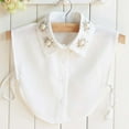 thumbnail image 2 of Odeerbi Chiffon Fake Collar for Women False Collar Solid Color Detachable Collar Blouse Half Shirts Faux False Collar White, 2 of 8