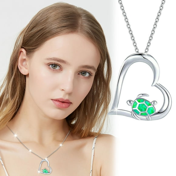 Dvkptbk The Necklace 925 Sterling Silvery Heart Birthstone Necklace for Womens Women's Jewelry Pendant Necklaces Gifts Jewelry