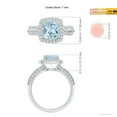 thumbnail image 4 of ANGARA Natural Twisted Rope Cushion 1.4 ct Aquamarine Halo Ring in 14K White Gold for Women (Size-7mm) | March Birthstone, Birthday, Anniversary, Jewelry Gift for Women | Natural Aquamarine Ring, 4 of 9