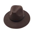 thumbnail image 2 of Eoperou British Style Jazz Cap Breathable Wearproof Pure Color Fedora Hat for Daily Wear, 2 of 8