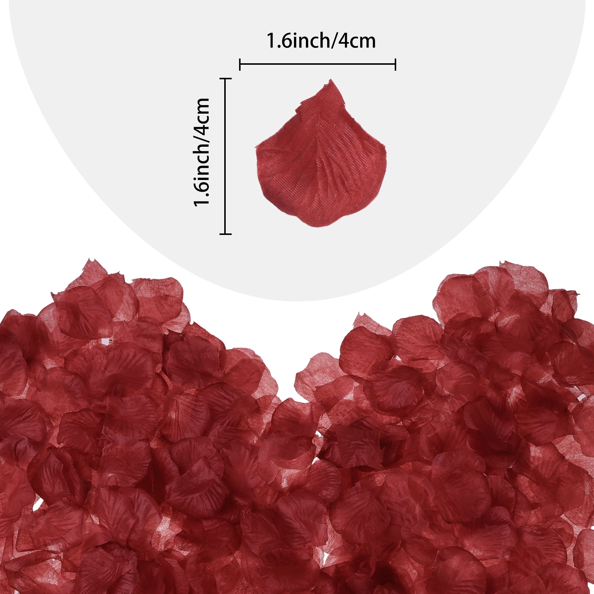 Unique Bargains 1000 Pieces Artificial Silk Rose Petals Fake Flower Decor Dark Red