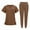 42122-Brown, variant on Medical Scrubs Uniforms Set Doctor Short Sleeve Surgical Uniforms Unisex Shirt & Pant Surgical Uniforms Set