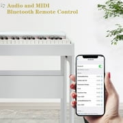 OverPatio 88 Keys Electric Digital Piano, Full Weighted Keyboards with Digital Music for All Experience Levels, White