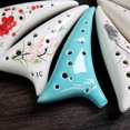 thumbnail image 3 of 12 Holes Warped-tail Ceramic Ocarina Alto C Hand Painted Musical Instrument with Lanyard Music Score Protective Bag For Music Lover and Learner, 3 of 8