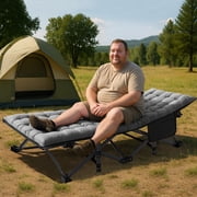 Slsy Oversized XXL Folding Camping Cot, Portable Folding Cots Folding Bed for Adults, Heavy Duty Outdoor Sleeping Cot Guest Bed with 2 Sided Mattress & Carry Bag