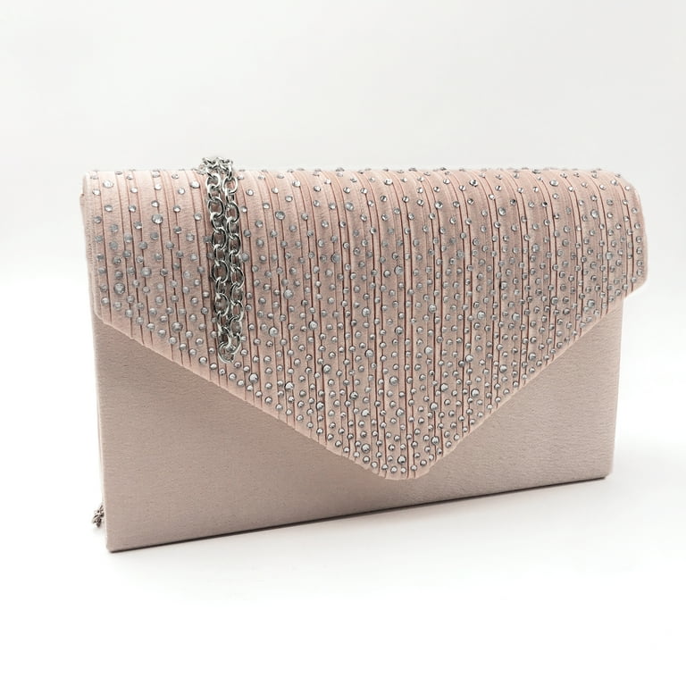 Champagne Rhinestone Wedding Clutch Purse